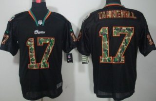 Nike Miami Dolphins #17 Ryan Tannehill Black With Camo Elite Jersey