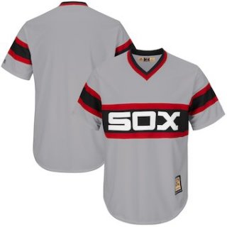 Men's Chicago White Sox Majestic Blank Gray Big & Tall Cooperstown Collection Cool Base Replica Team Jersey