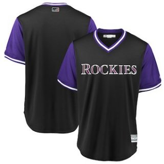 Men's Colorado Rockies Blank Majestic Black 2018 Players' Weekend Team Jersey