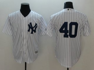 Men's New York Yankees 40 Luis Severino Majestic White Cool Base Player Replica Jersey