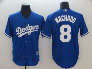 Men's Los Angeles Dodgers #8 Manny Machado Royal Cool Base Jersey