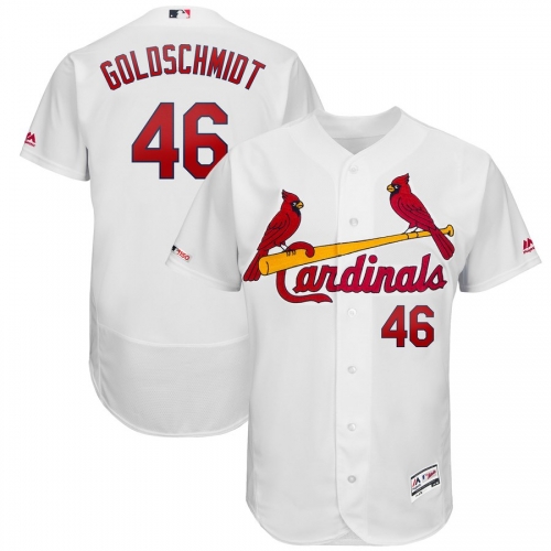 Men's St. Louis Cardinals 46 Paul Goldschmidt White 150th Patch Flexbase Jersey