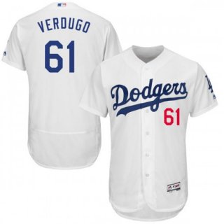 Men's Los Angeles Dodgers 61 Alex Verdugo White Flexbase Jersey