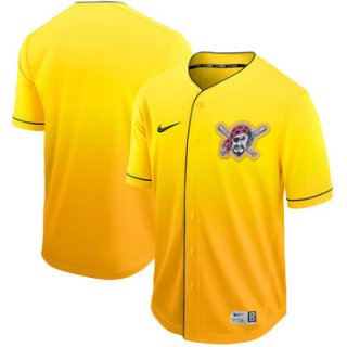 Men's Pittsburgh Pirates Blank Yellow Drift Fashion Jersey