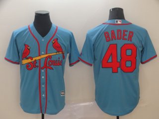 Men's St. Louis Cardinals 48 Harrison Bader Light Blue Cool Base Jersey