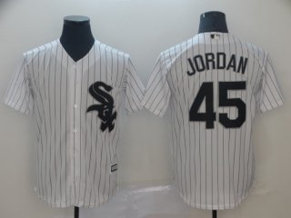 Men's Chicago White Sox 45 Michael Jordan White Cool Base Jersey