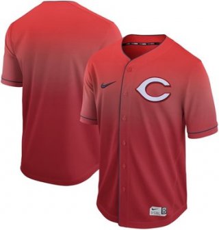 Reds Blank Red Fade Authentic Stitched Baseball Jersey