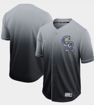 Rockies Blank Black Fade Authentic Stitched Baseball Jersey