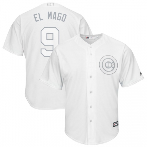 Men's Chicago Cubs 9 Javier Baez El Mago White 2019 Players' Weekend Player Jersey