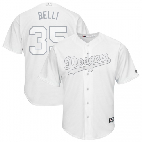 Men's Los Angeles Dodgers 35 Cody Bellinger Belli White 2019 Players' Weekend Player Jersey