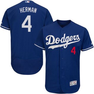 Men's Los Angeles Dodgers #4 Babe Herman Royal Blue Flexbase Authentic Collection Baseball Jersey