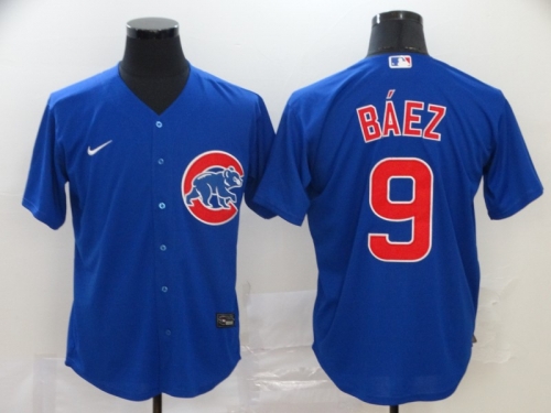 Men's Chicago Cubs #9 Javier Baez Blue Stitched MLB Cool Base Nike Jersey