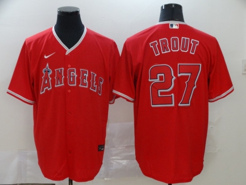 Men's Los Angeles Angels #27 Mike Trout Red Stitched MLB Cool Base Nike Jersey