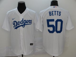 Men's Los Angeles Dodgers #50 Mookie Betts White Stitched MLB Cool Base Nike Jersey