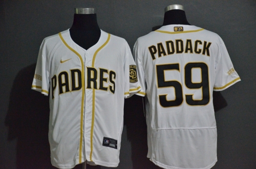 Men's San Diego Padres #59 Chris Paddack White With Gold Stitched MLB Flex Base Nike Jersey