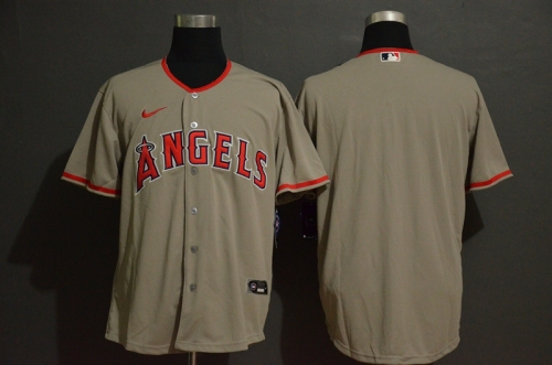 Men's Los Angeles Angels Blank Gray Stitched MLB Cool Base Nike Jersey