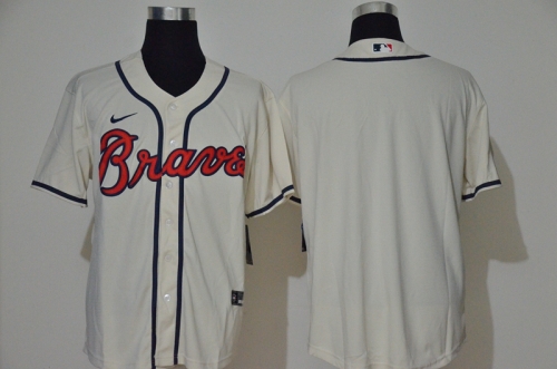 Men's Atlanta Braves Blank Cream Stitched MLB Cool Base Nike Jersey