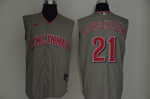 Men's Cincinnati Reds #21 Michael Lorenzen Gray 2020 Cool and Refreshing Sleeveless Fan Stitched MLB Nike Jersey