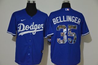 Men's Los Angeles Dodgers #35 Cody Bellinger Blue Unforgettable Moment Stitched Fashion MLB Cool Base Nike Jersey