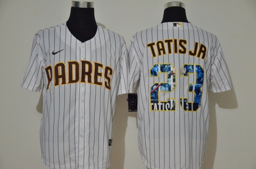 Men's San Diego Padres #23 Fernando Tatis Jr. White Unforgettable Moment Stitched Fashion MLB Cool Base Nike Jersey