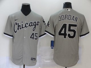 Men's Chicago White Sox #45 Michael Jordan Grey Stitched MLB Flex Base Nike Jersey