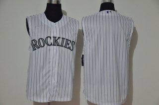 Men's Colorado Rockies Blank White 2020 Cool and Refreshing Sleeveless Fan Stitched MLB Nike Jersey