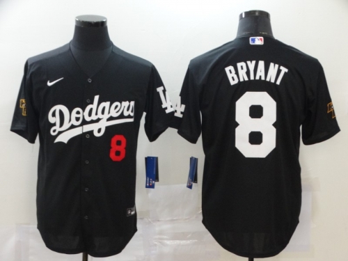 Men's Los Angeles Dodgers #8 Kobe Bryant Black With KB Patch Stitched MLB Cool Base Nike Jersey