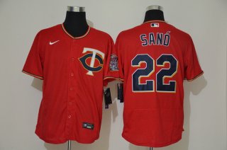 Men's Minnesota Twins #22 Miguel Sano Red Stitched MLB Flex Base Nike Jersey