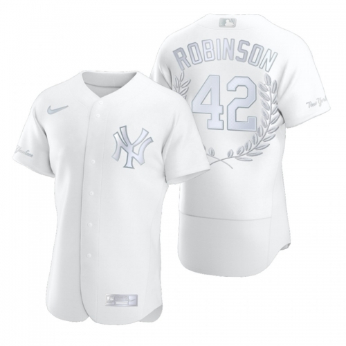 Men's New York Yankees #42 Jackie Robinson White Nike Flexbase Fashion Jersey