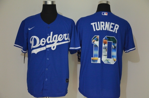 Men's Los Angeles Dodgers #10 Justin Turner Blue Unforgettable Moment Stitched Fashion MLB Cool Base Nike Jersey