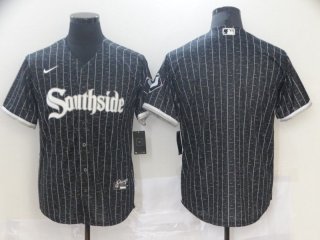 Men's Chicago White Blank Black 2021 City Connect Stitched MLB Cool Base Nike Jersey