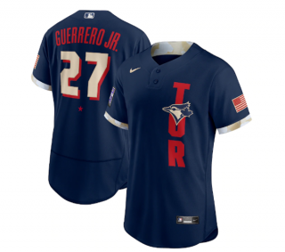 Men's Toronto Blue Jays #27 Vladimir Guerrero Jr. 2021 Navy All-Star Flex Base Stitched MLB Jersey