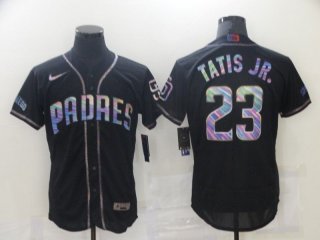 Men San Diego Padres 23 Tatis jr Black Colorful Edition Elite 2021 Nike MLB Jersey