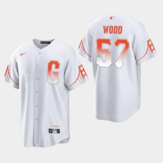 Men's San Francisco Giants #57 Alex Wood White 2021 City Connect Nike Jersey