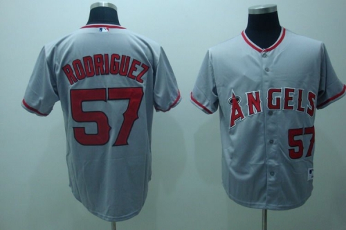 MLB Jerseys Los Angeles Angels #57 Francisco Rodriguez Grey softball jerseys