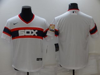 Men's Chicago White Sox Blank White Throwback Cool Base Nike Jersey