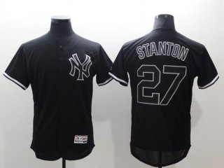 Men's New York Yankees #27 Giancarlo Stanton Black Fashion Flex Base Stitched Jersey