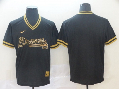 Men Atlanta Braves Blank Black gold Game Nike 2022 MLB Jersey