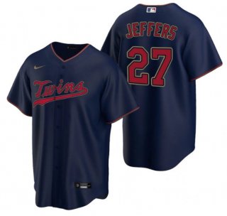 Men's Minnesota Twins #27 Ryan Jeffers Navy Cool Base Stitched Jersey