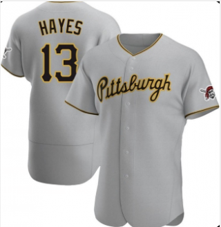 Men's Pittsburgh Pirates #13 KeBryan Hayes Gray Flex Base Stitched Jersey