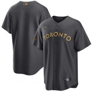 Men's Toronto Blue Jays Blank Charcoal 2022 All-Star Cool Base Stitched Baseball Jersey