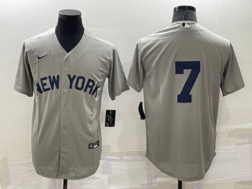 Men's New York Yankees #7 Mickey Mantle 2021 Grey Field of Dreams Cool Base Stitched Baseball Jersey