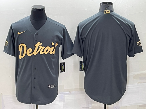 Men's Detroit Tigers Blank Grey 2022 All Star Stitched Cool Base Nike Jersey