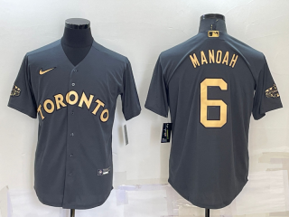 Men's Toronto Blue Jays #6 Alek Manoah Grey 2022 All Star Stitched Cool Base Nike Jersey