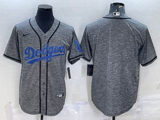 Men's Los Angeles Dodgers Blank Grey Gridiron Cool Base Stitched Baseball Jersey