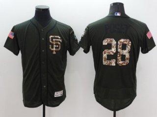 Men's San Francisco Giants #28 Buster Posey Green Salute to Service 2016 Flexbase Majestic Baseball Jersey