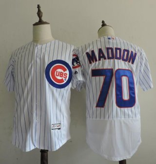 Men's Chicago Cubs Coach #70 Joe Maddon White Home 2016 Flexbase Majestic Baseball Jersey