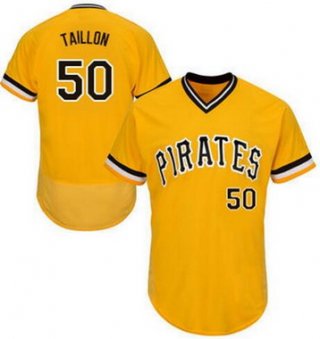 Men's Pittsburgh Pirates #50 Jameson Taillon Yellow Pullover 2016 Flexbase Majestic Baseball Jersey