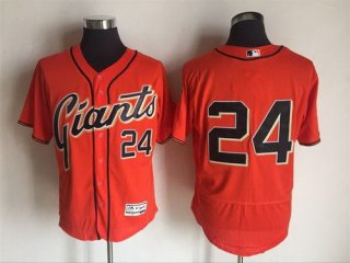 Men's San Francisco Giants #24 Willie Mays Retired Orange 2016 Flexbase Majestic Baseball Jersey