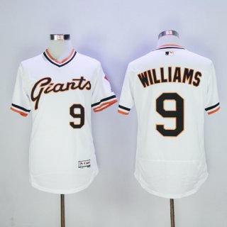 Men's San Francisco Giants #9 Matt Williams Retired White Pullover 2016 Flexbase Majestic Baseball Jersey